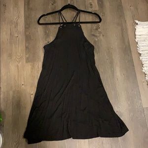 Black float midi dress with spaghetti strap top
